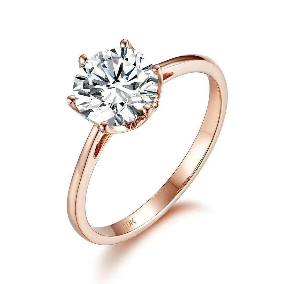 1.2ct Round Diamond 10k Rose Gold Ring