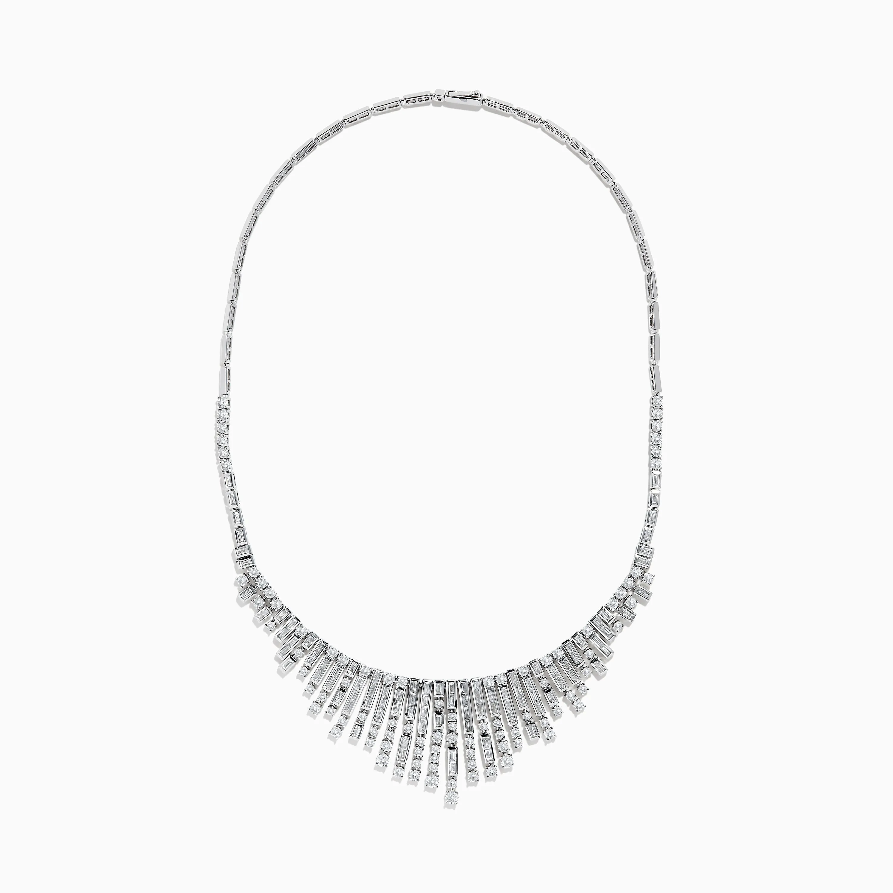 14K White Gold Diamond Fringe Necklace