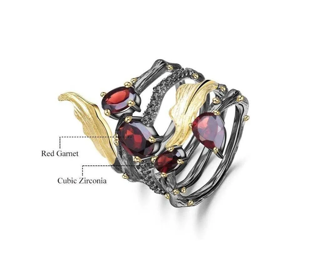 2.75Ct Natural Red Garnet Gemstone Rings