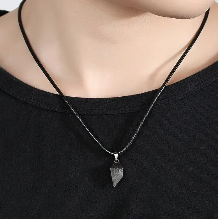 2pcs matching necklaces for couples Magnetic Lovers Heart necklaces Suction Wishing Stone