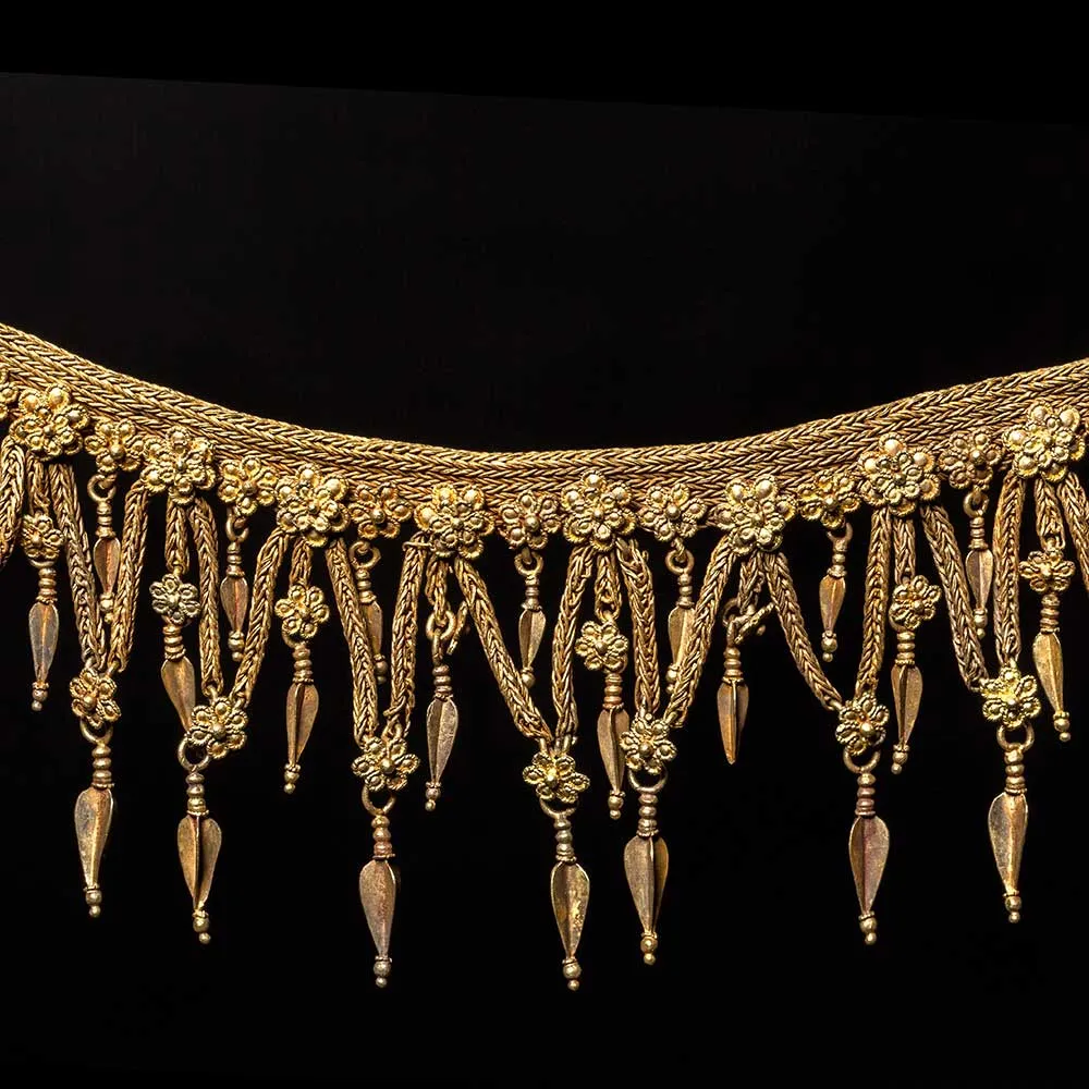 A Hellenistic Gold Strap Necklace, ca. 3rd - 2nd century BCE
