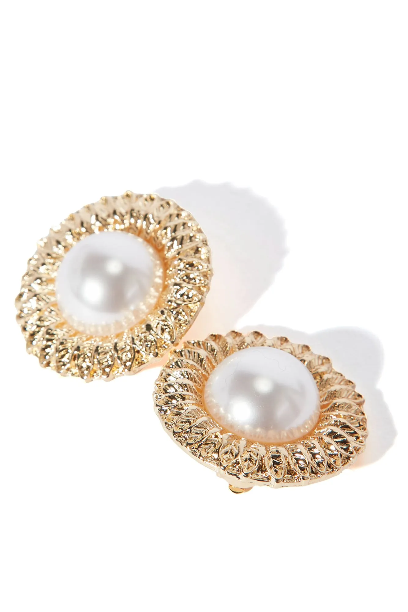 Ancient Aura Stud Earrings - Gold