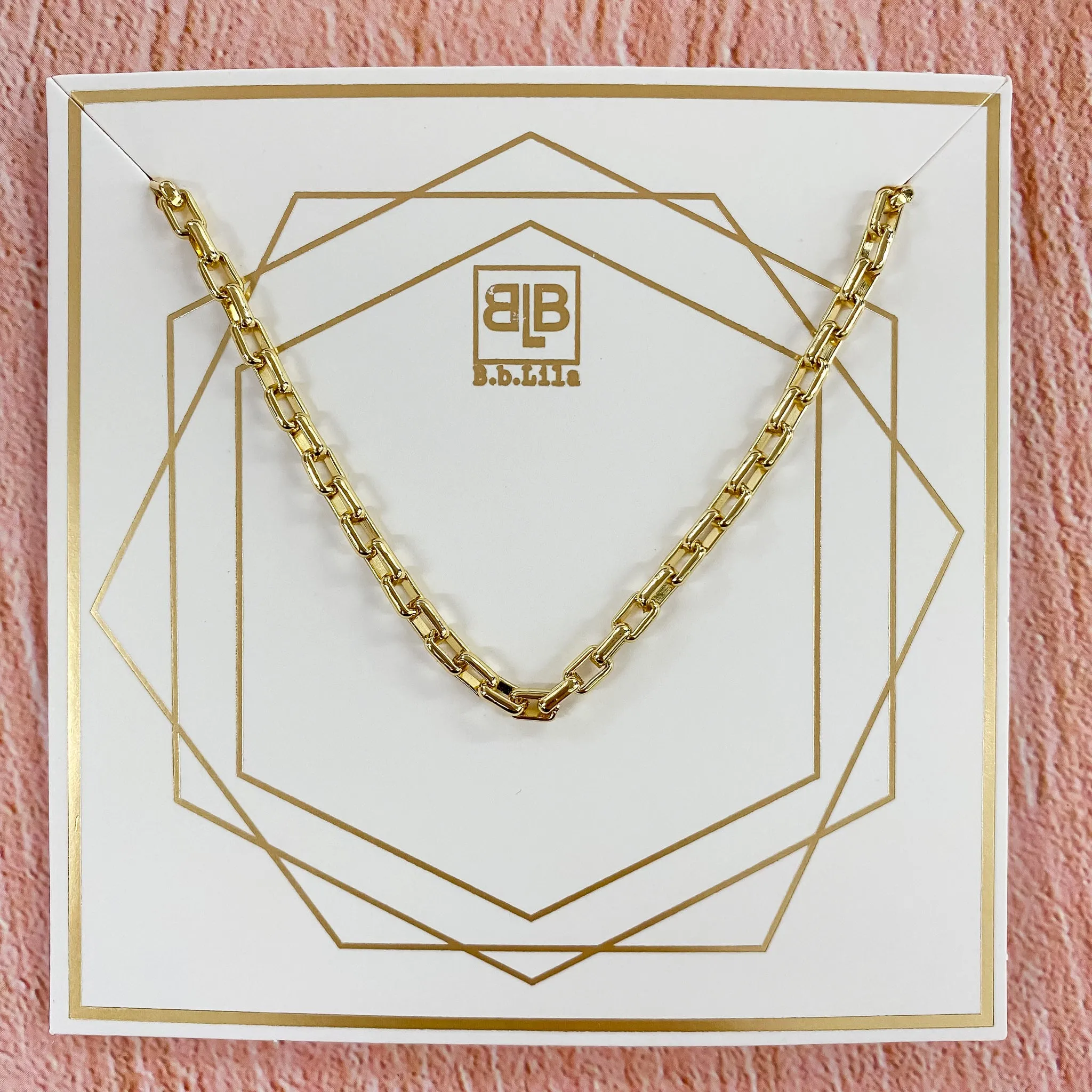 B.B. Lila -  I'll Block Ya Shiny Gold Necklace
