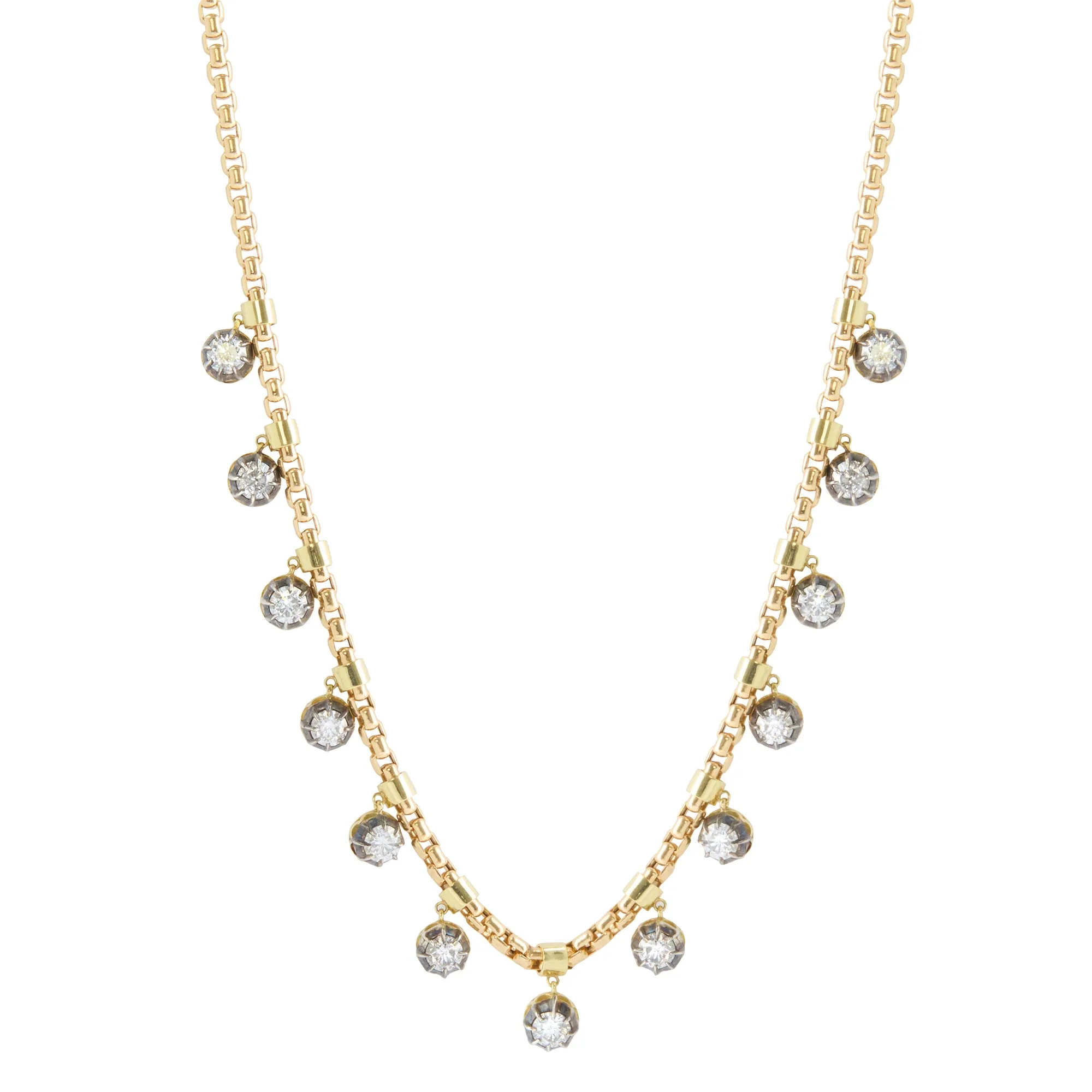 Box Fringe Necklace - Diamond