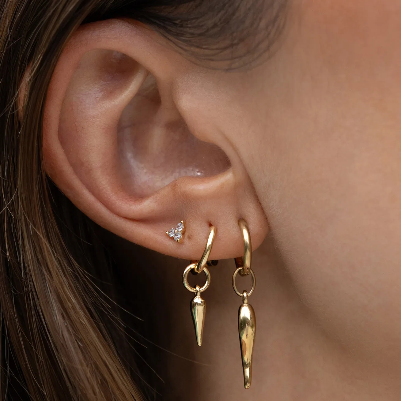 Cassia Stud Earrings - Stone