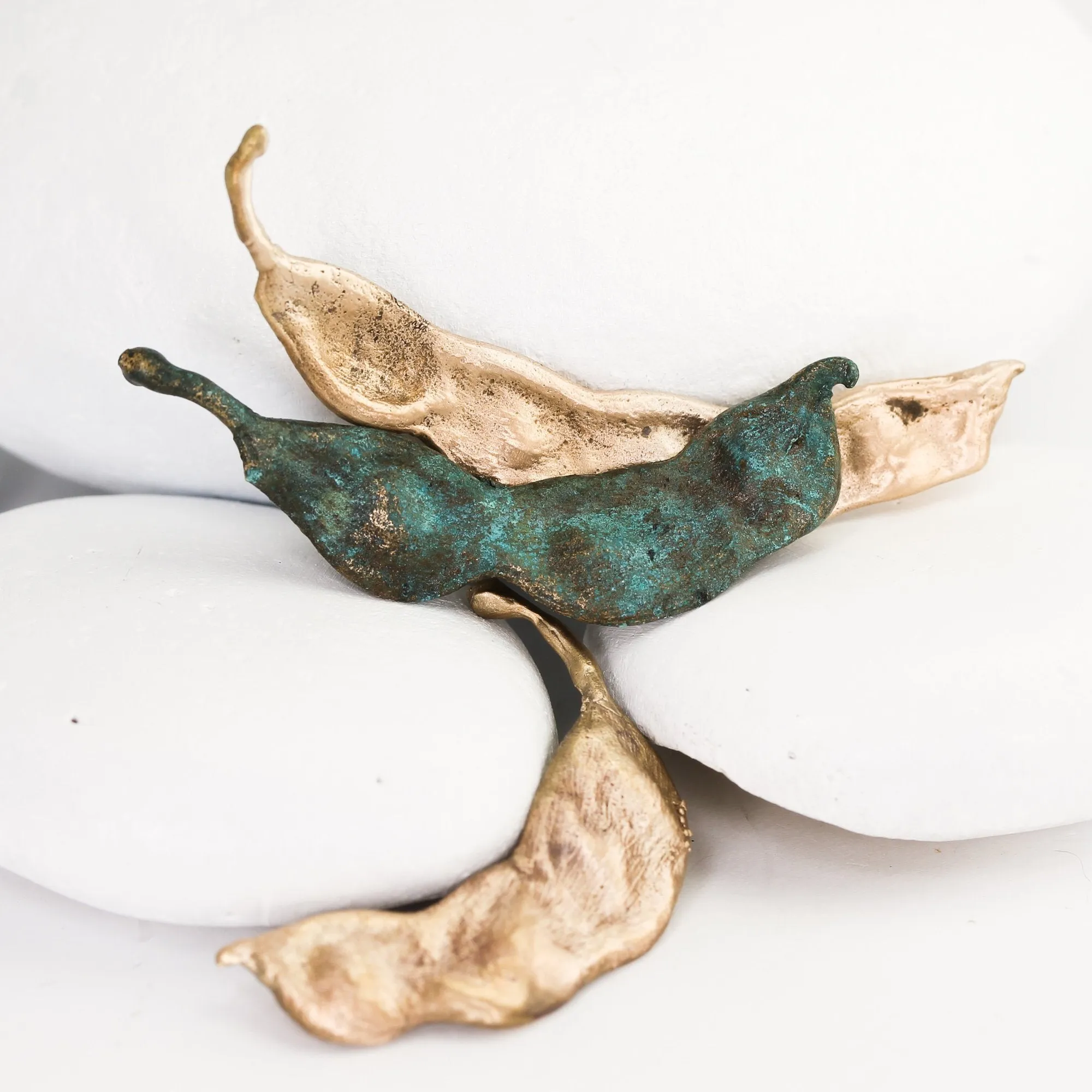 Cast Bronze Patina Desert Mesquite Seed Pod Necklace
