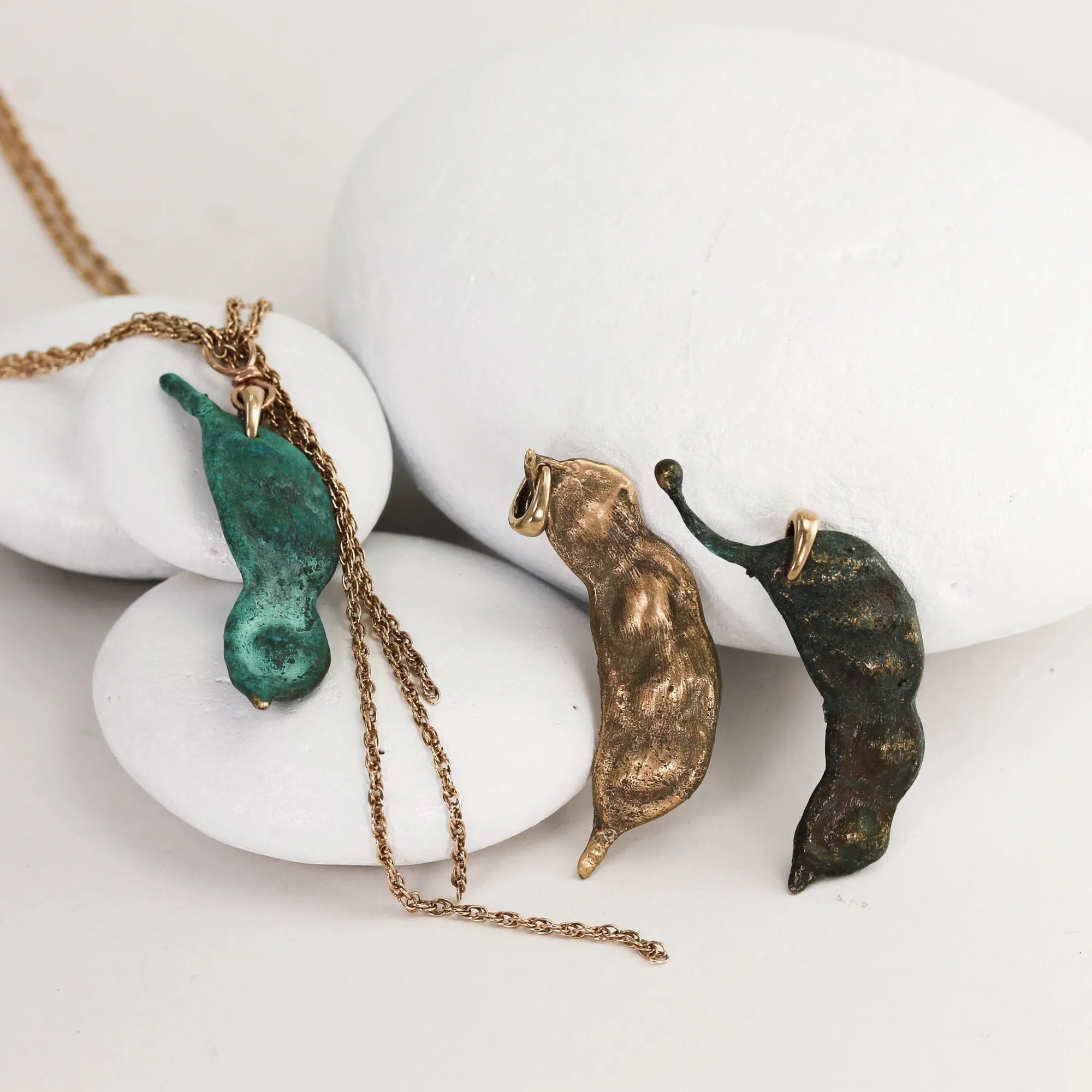 Cast Bronze Patina Desert Mesquite Seed Pod Necklace
