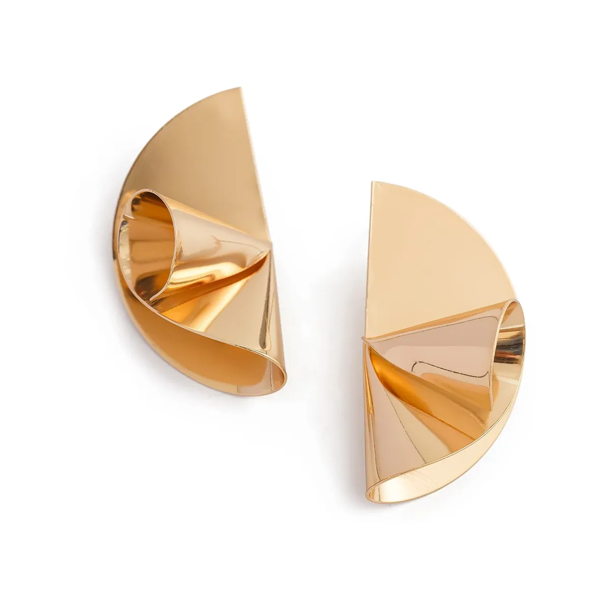 Creative Irregular Fan Shape Stud Earrings