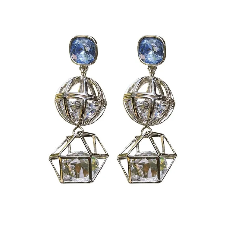 Geometric Crystal Earrings