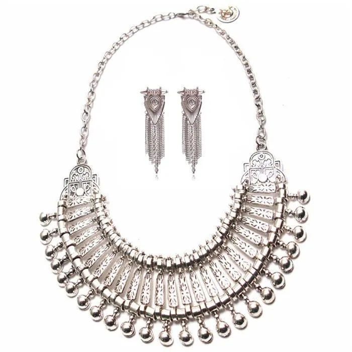 Gold Coin Long Chain Tassel Necklace