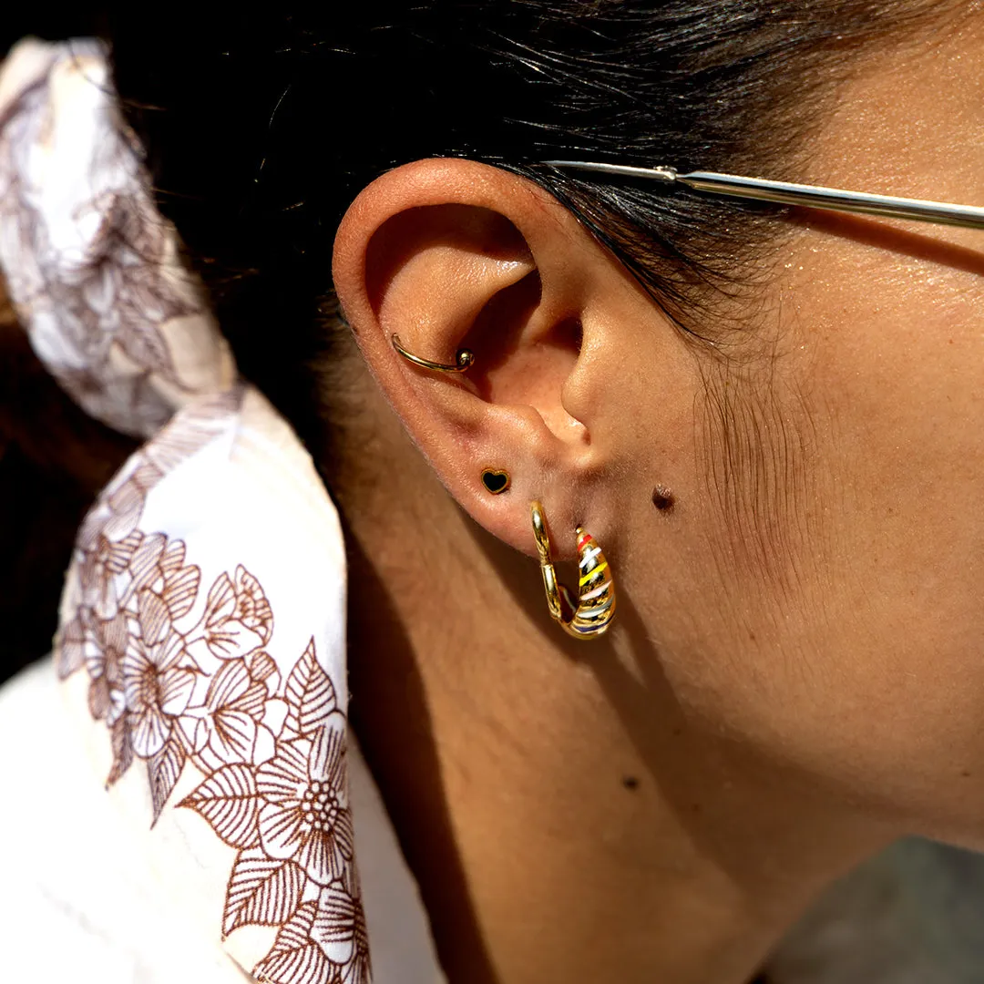 Gold coloured hoop earrings