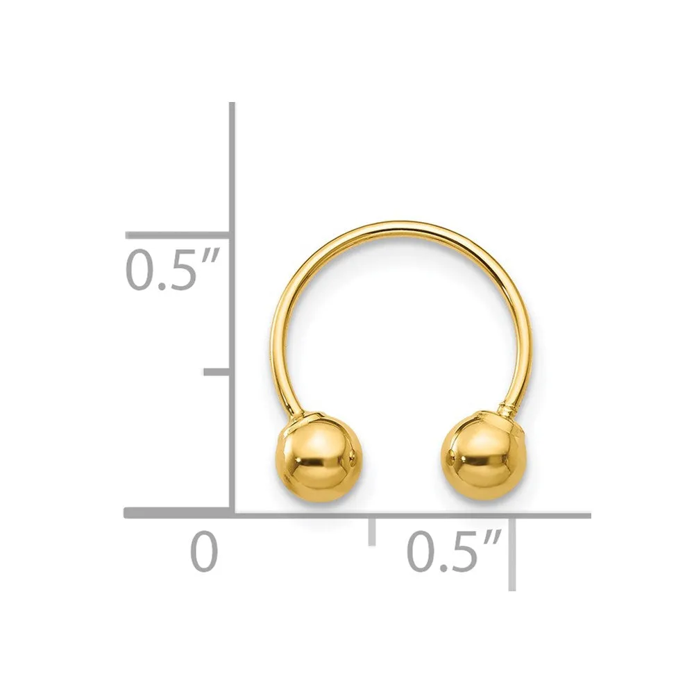 Gold Madi K Single Beaded Half Hoop Screwback Earring Model-SE1376
