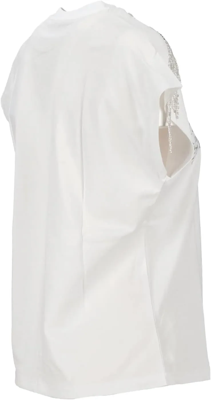 GUESS Women's Short Sleeve Royal Fringe Top