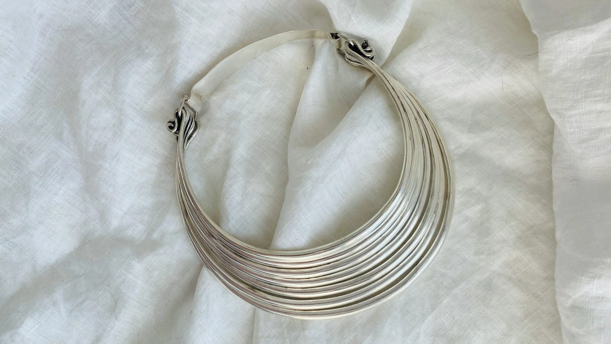 Hmong Multi-Torc Tribal Choker Necklace. Laos China