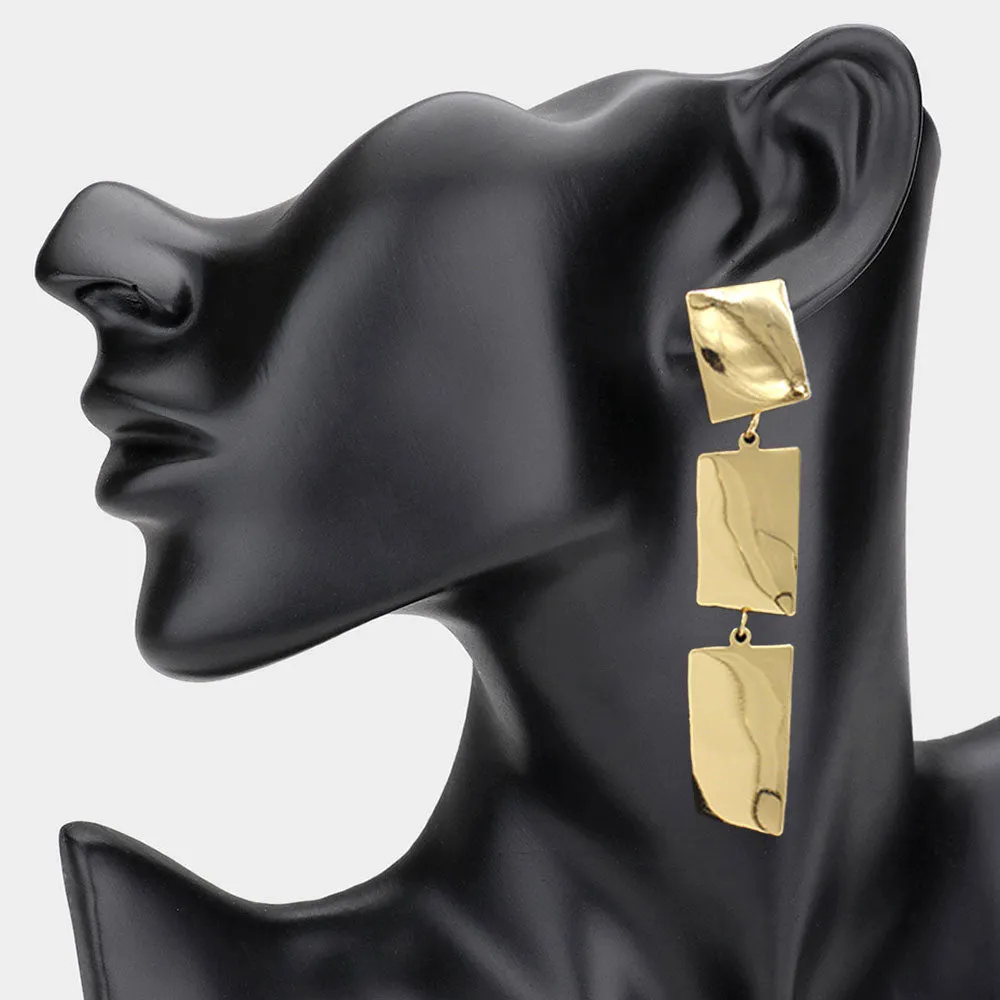 iLLASPARKZ Geometric Plate Link Dropdown Earrings