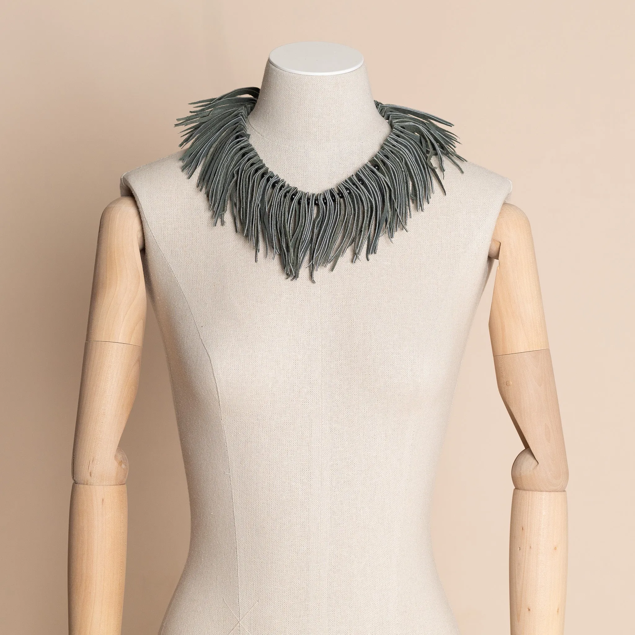 leather feather scarf necklace