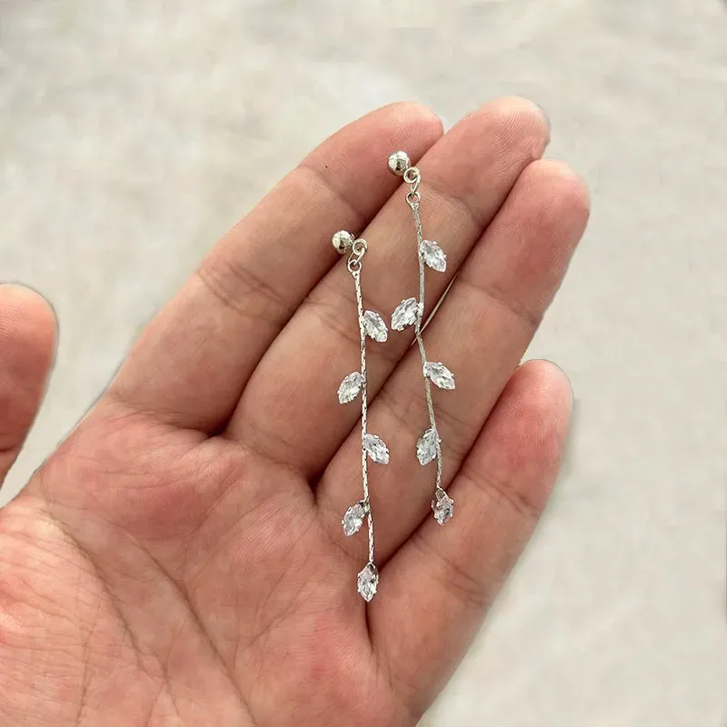 Long Wire Tassel women's Straight Hanging Earrings Jewelry*