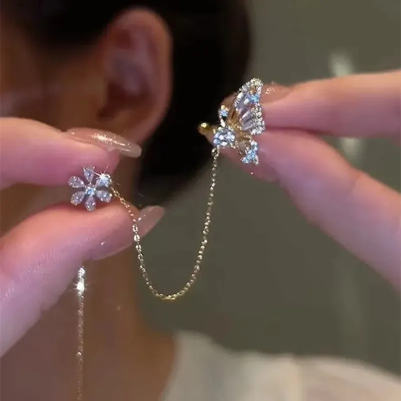 Long Wire Tassel women's Straight Hanging Earrings Jewelry*