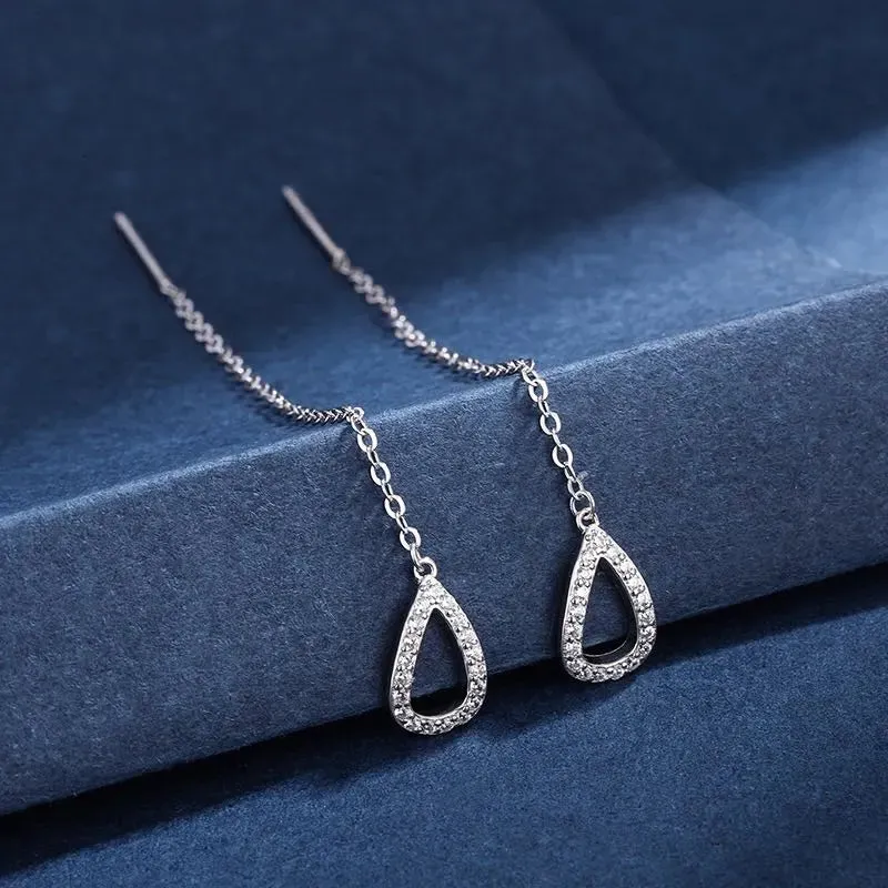 Long Wire Tassel women's Straight Hanging Earrings Jewelry*