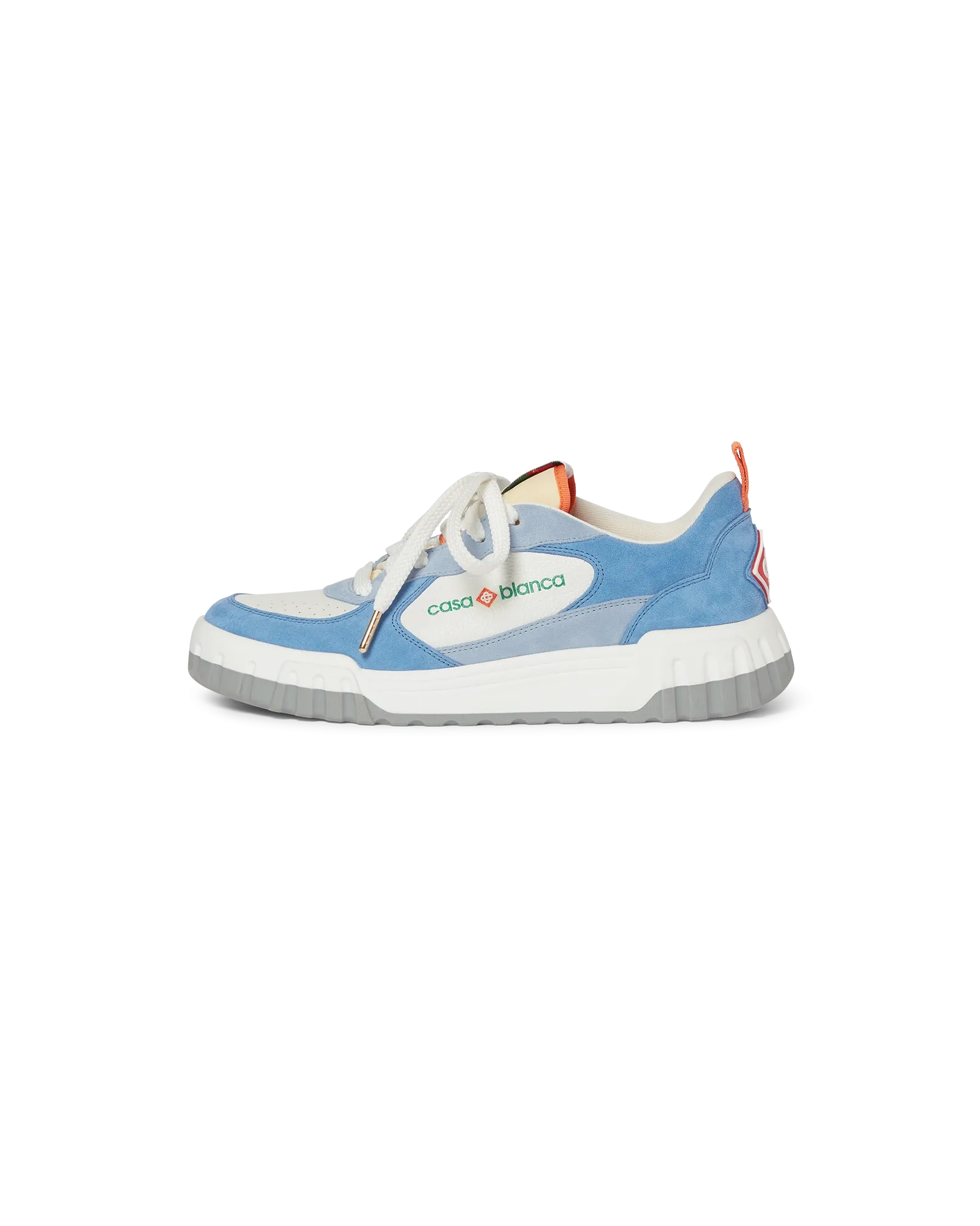 Men's White & Blue Court Sneaker