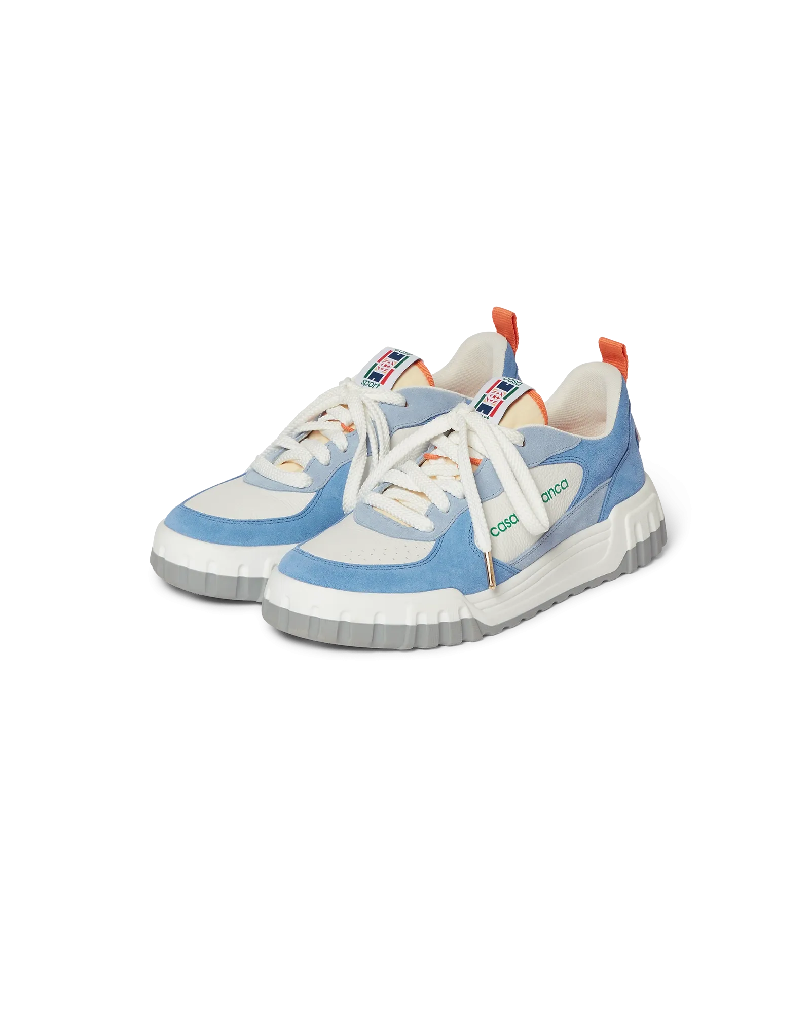 Men's White & Blue Court Sneaker