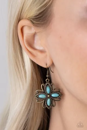 Paparazzi Earring ~ Badlands Ballad - Brass