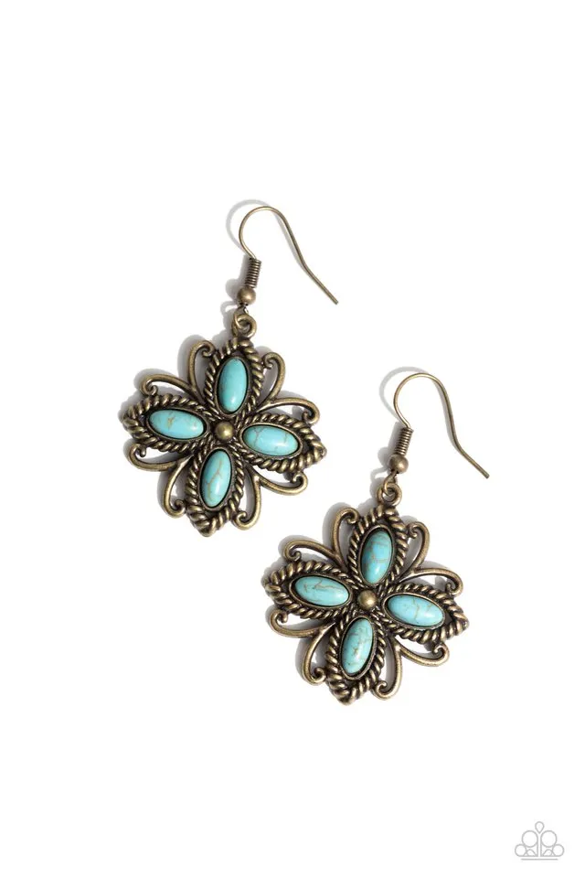 Paparazzi Earring ~ Badlands Ballad - Brass