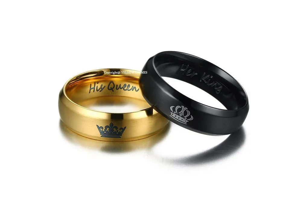 Yellow Chimes Rings for Women and Girls Couple Rings | Valentines Special His Queen Her King Proposal Couple Ring For Girls & Boys | Birthday Gifts For Women Valentine Gift for Girls
